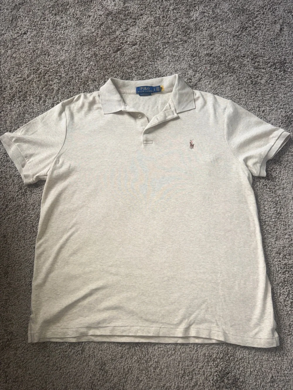 Polo by Ralph Lauren Beige Polo Shirt with Embroidered Pony